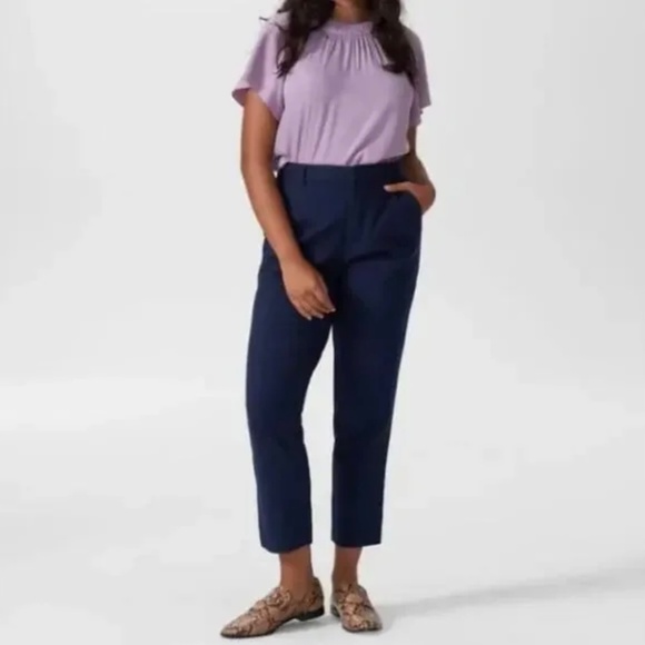 NWT Universal Standard Long Cigarette Pants, Navy SZ 12 - Picture 4 of 6